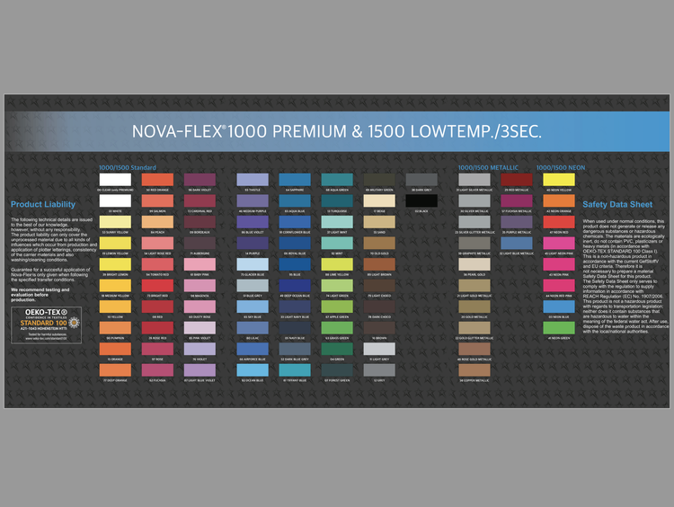 HTV Färgkort Nova Flex sortimentet + katalog