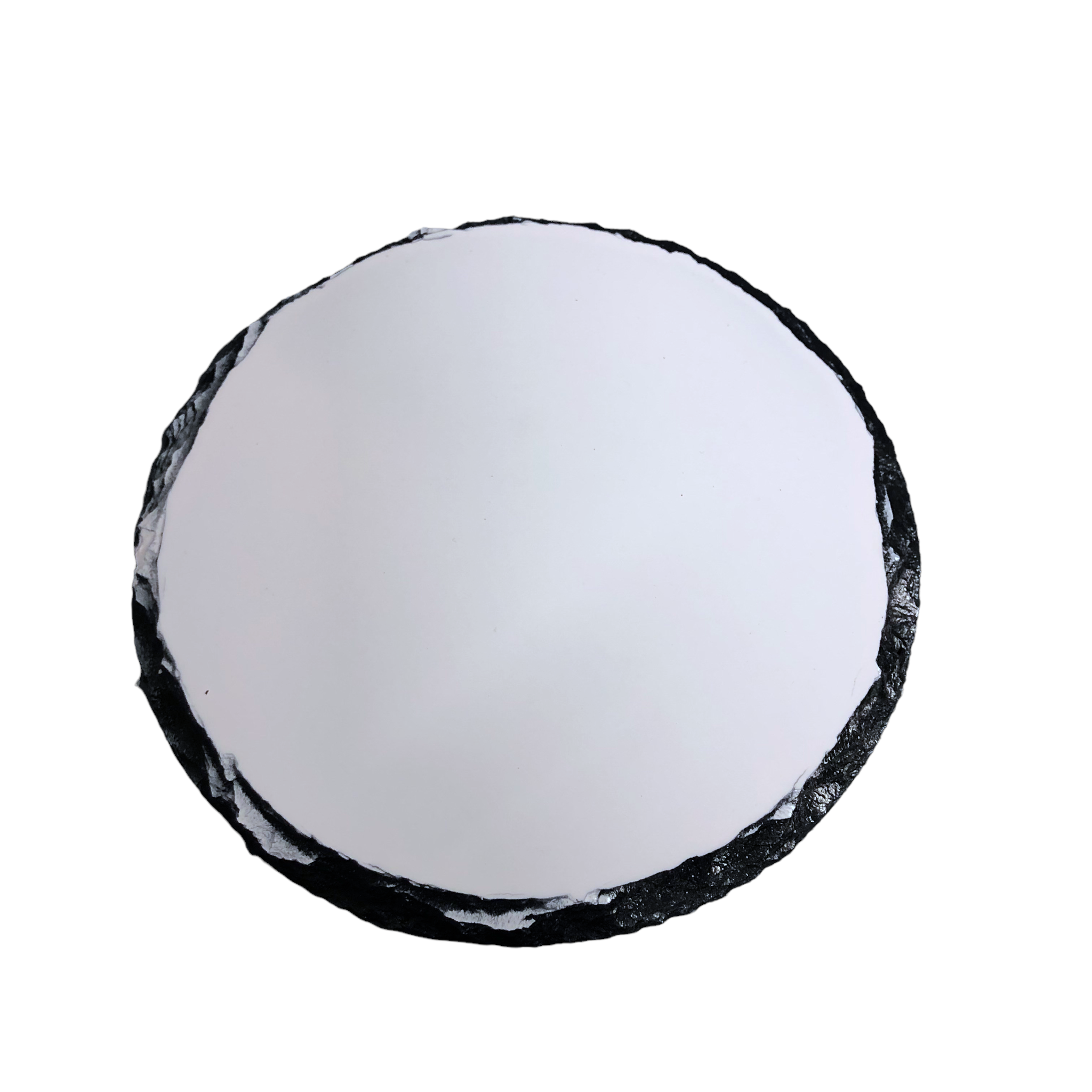 Fototavla i sten med blank tryckyta, rund ca 14,5 cm