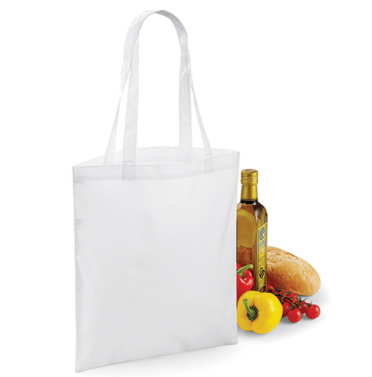 Liten Polyesterkasse - Vit Canvas