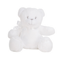 Nalle med rosett - vit- M