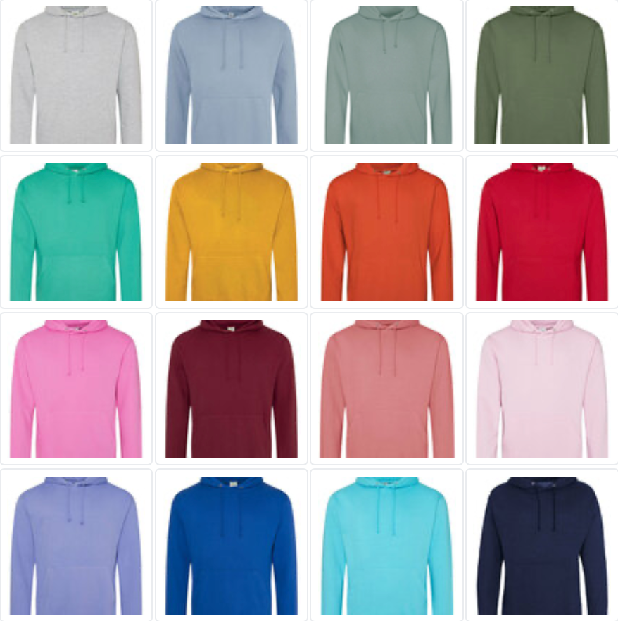 Hoodie Färgade - XS-5XL - Beställningsvara
