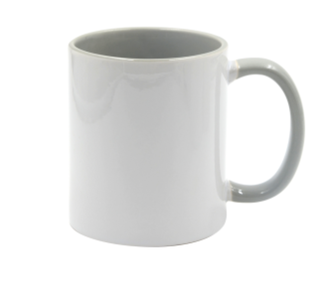 Mugg 80 mm - Vit med färgad insida och handtag