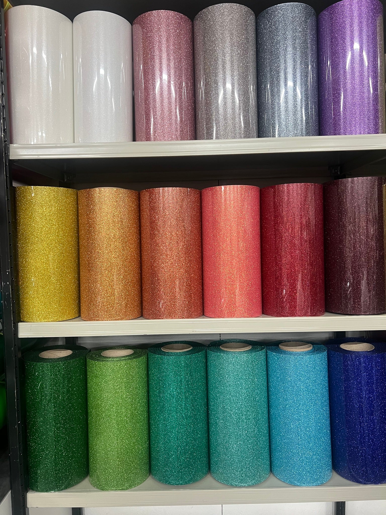 Mixpaket -Textilvinyl - Glitter mix - 18 meter mixade färger