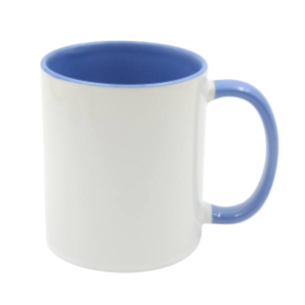 Mugg 80 mm - Vit med färgad insida och handtag