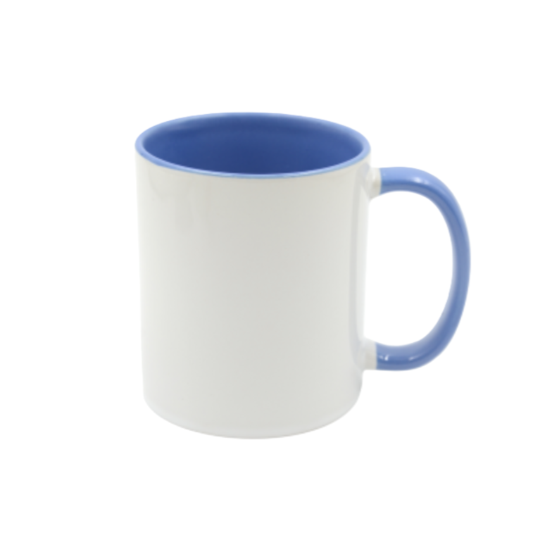 Mugg 80 mm - Vit med färgad insida och handtag - Flera färger