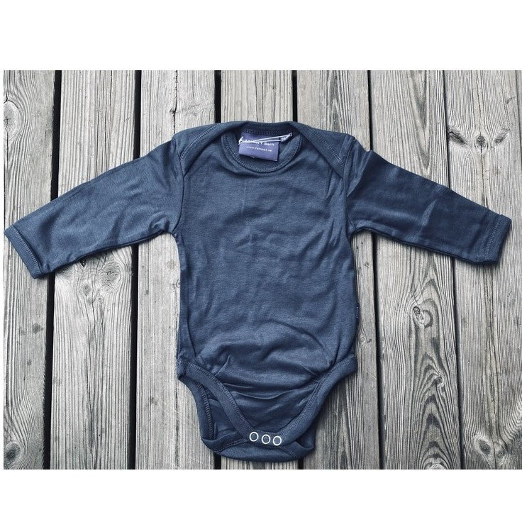 Babybody - Långärmad - Gråblå