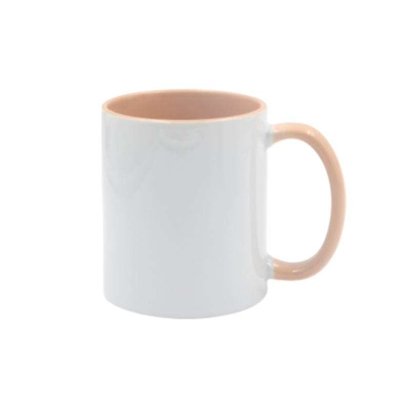 Mugg 80 mm - Vit med färgad insida och handtag - Flera färger