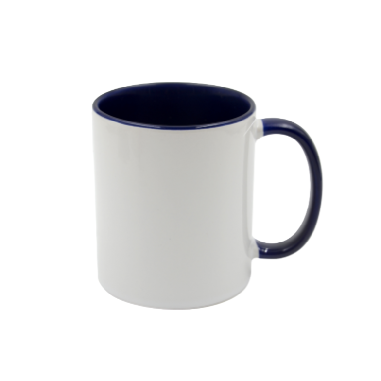 Mugg 80 mm - Vit med färgad insida och handtag - Flera färger