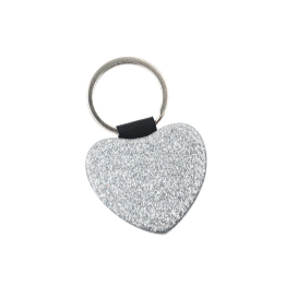 Nyckelring - Glitter - Hjärta - Silver