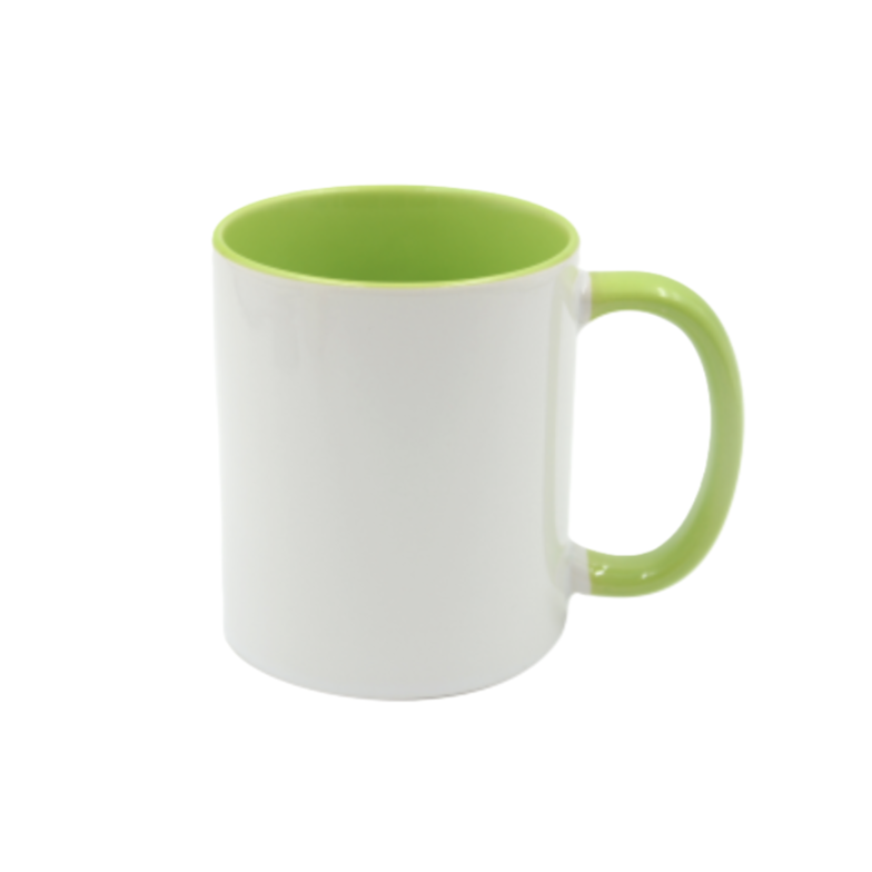 Mugg 80 mm - Vit med färgad insida och handtag - Flera färger