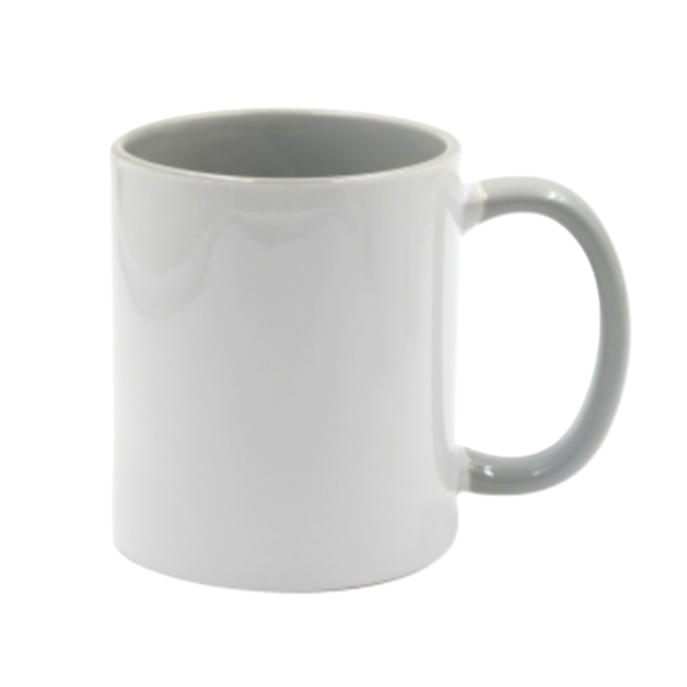 Mugg 80 mm - Vit med färgad insida och handtag