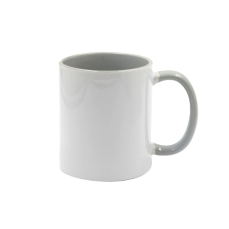 Mugg 80 mm - Vit med färgad insida och handtag - Flera färger