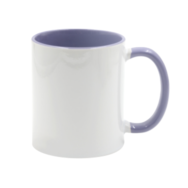 Mugg 80 mm - Vit med färgad insida och handtag
