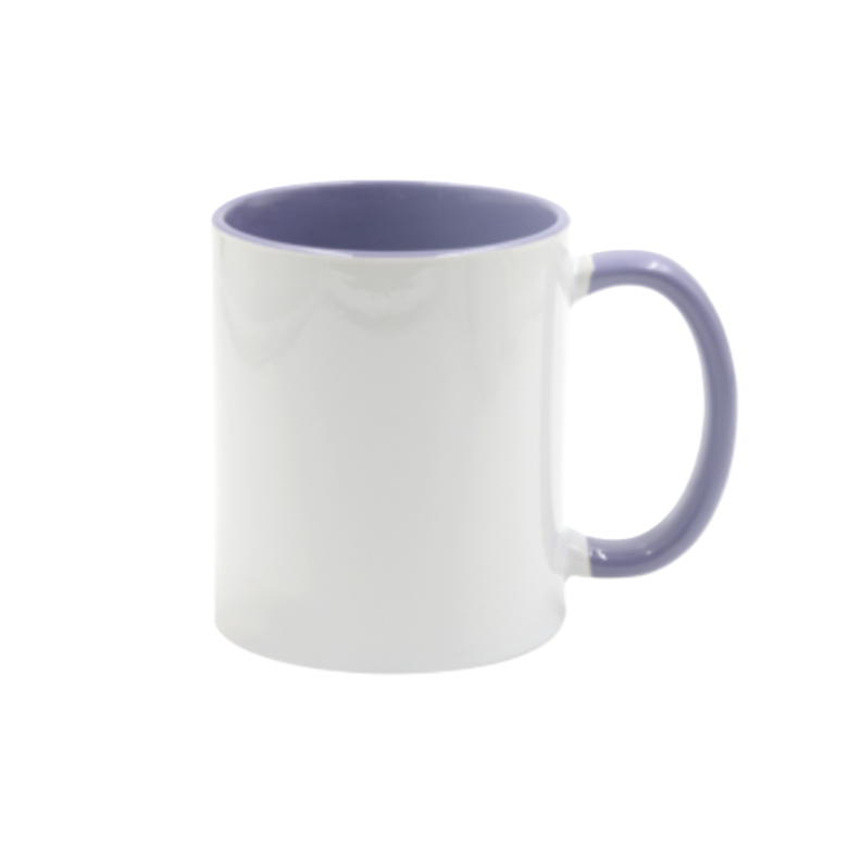 Mugg 80 mm - Vit med färgad insida och handtag - Flera färger