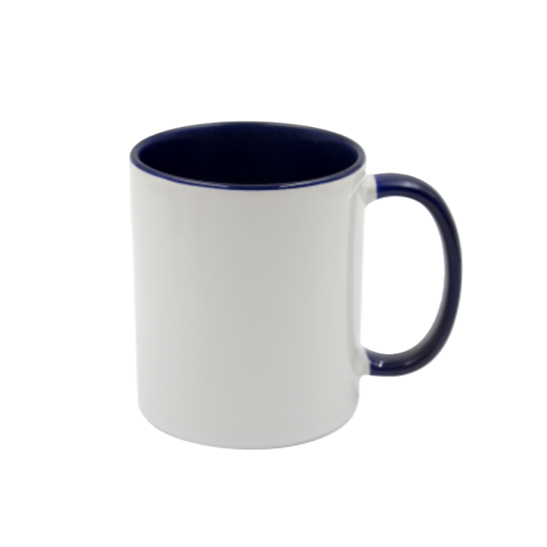 Mugg 80 mm - Vit med färgad insida och handtag - Flera färger