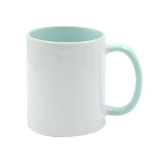 Mugg 80 mm - Vit med färgad insida och handtag