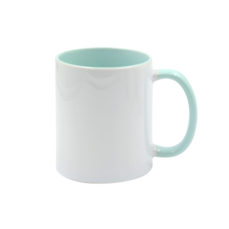 Mugg 80 mm - Vit med färgad insida och handtag - Flera färger