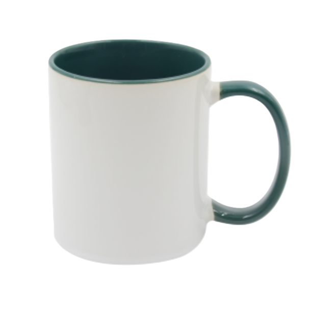 Mugg 80 mm - Vit med färgad insida och handtag