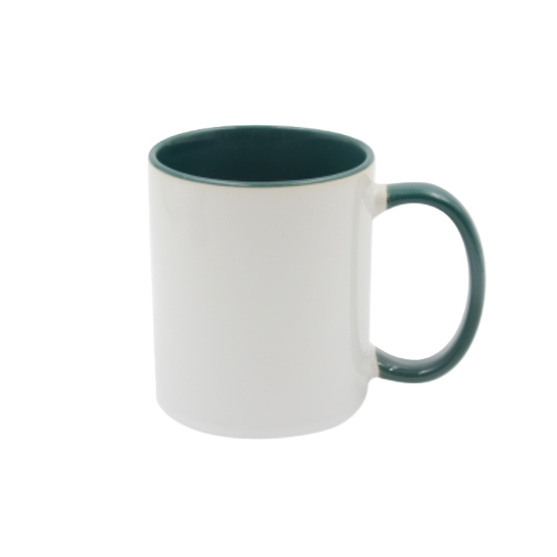 Mugg 80 mm - Vit med färgad insida och handtag - Flera färger