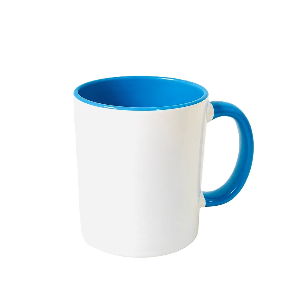 Mugg 80 mm - Vit med färgad insida och handtag - Flera färger
