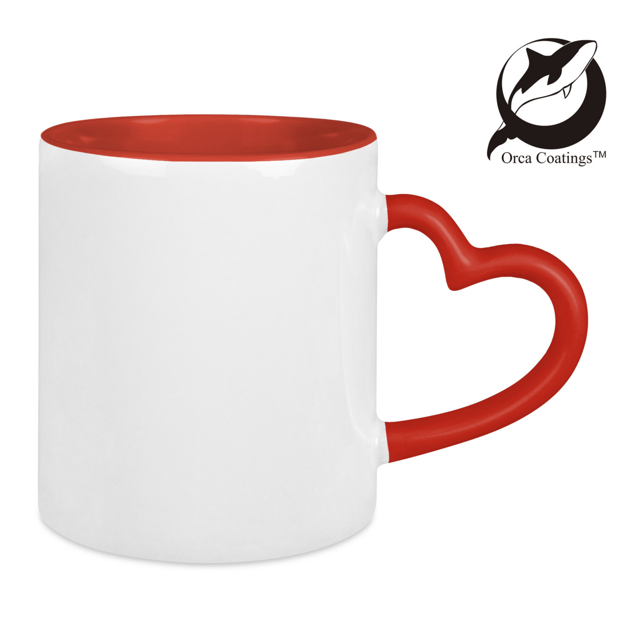 Mugg Hjärtformat Handtag - Röd Insida 80 mm
