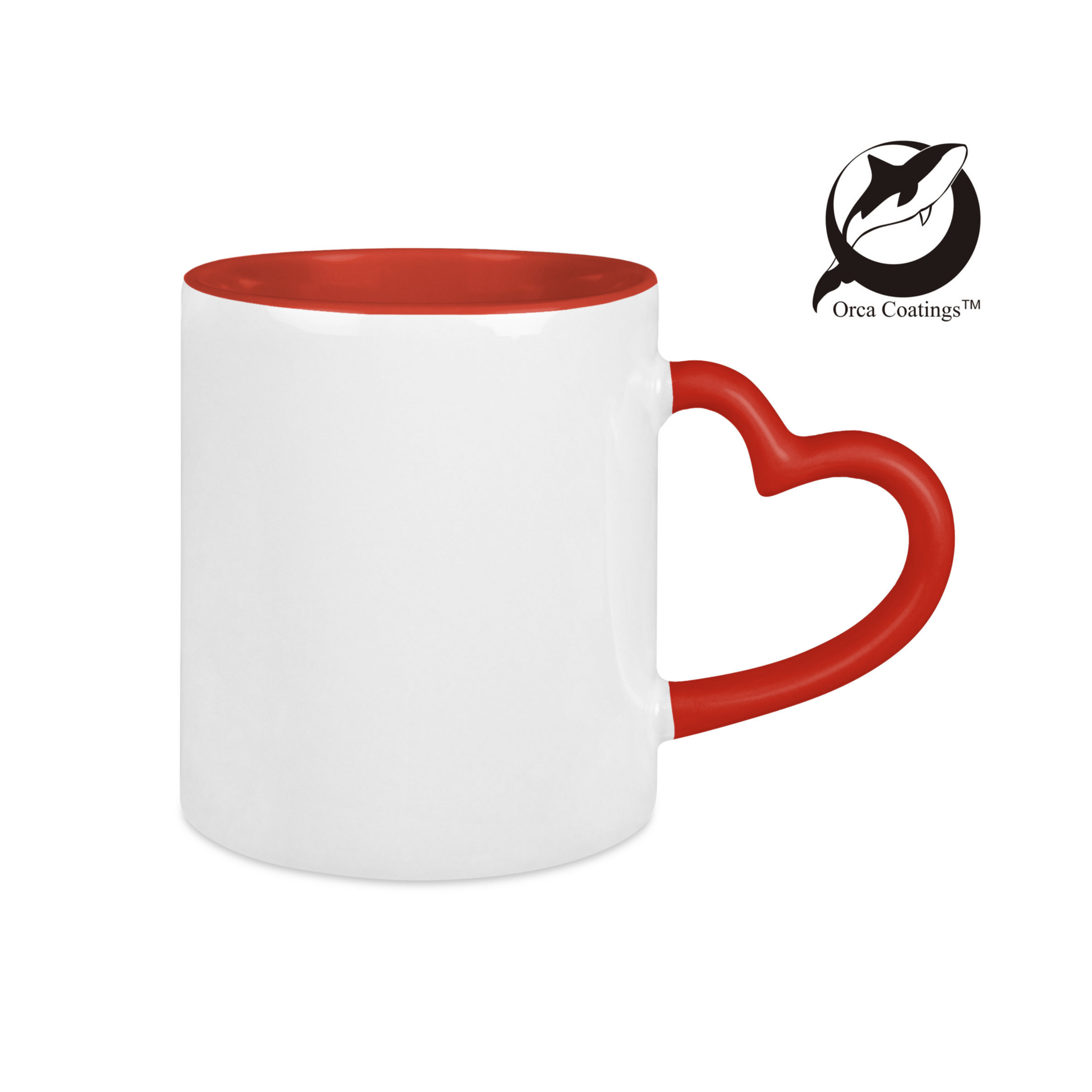 Mugg Hjärtformat Handtag - Röd Insida 80 mm