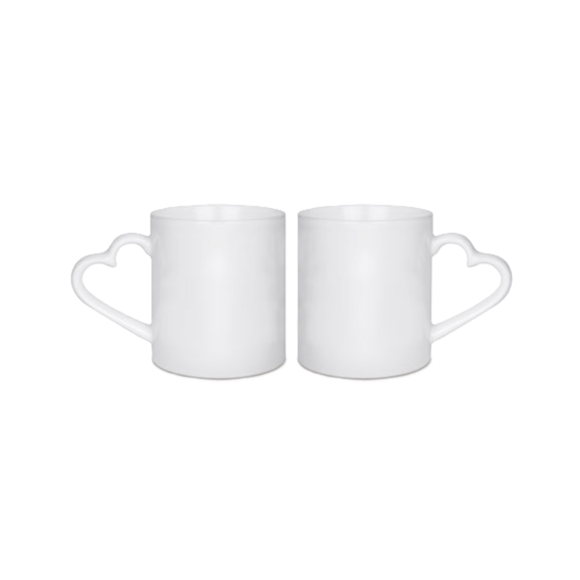 Mugg 80mm - Vit - Hjärtformade handtag - 2-pack