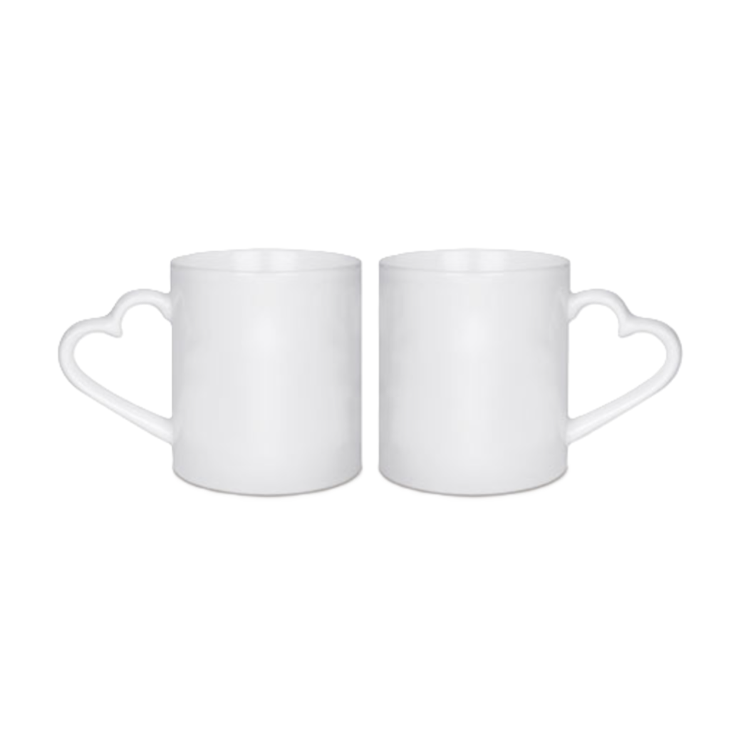 Mugg med hjärtformade handtag, 80 mm Vit 2-pack