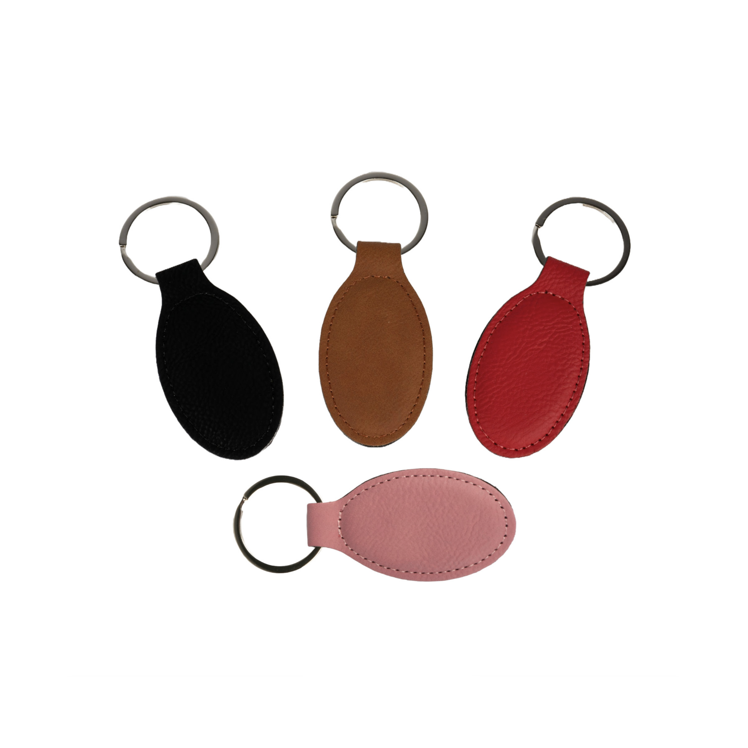 Nyckelring - Läderimitation - Oval - Flera färger