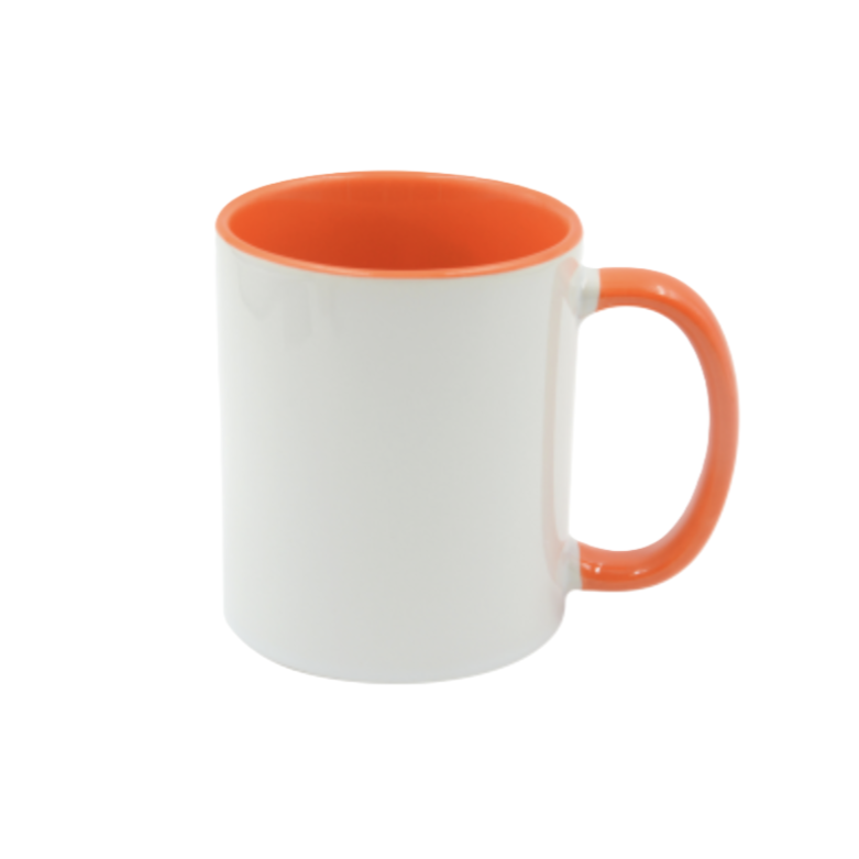 Mugg 80 mm - Vit med färgad insida och handtag - Flera färger