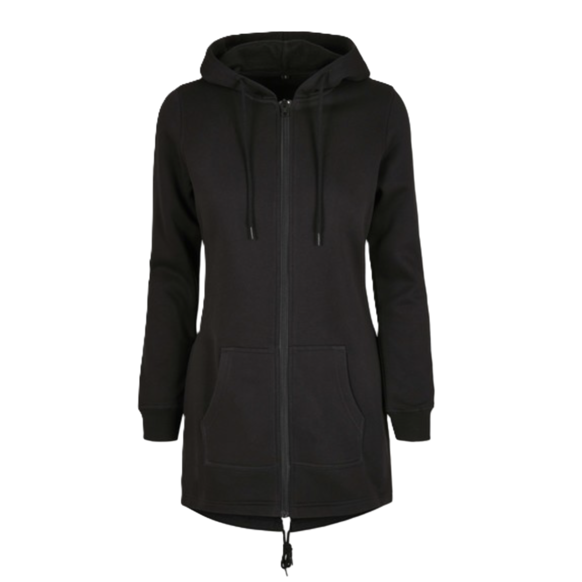 Hoddie Zip Long - Dam slim - Svart och Grå