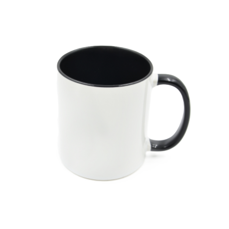 Mugg 80 mm - Vit med färgad insida och handtag - Flera färger