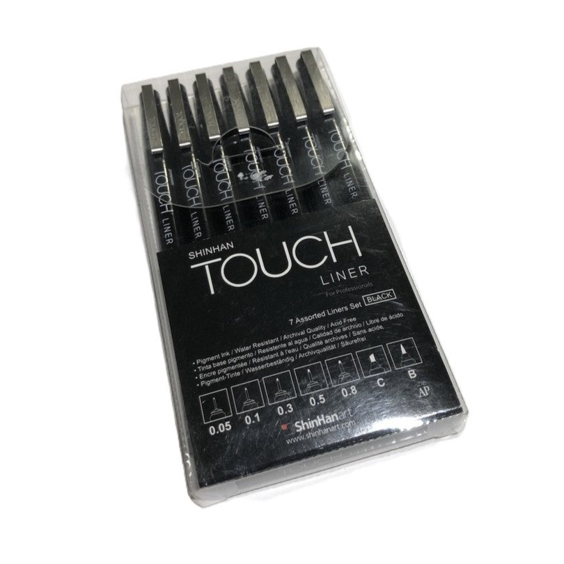 Touch - Fineliner - Svart - 7-pack