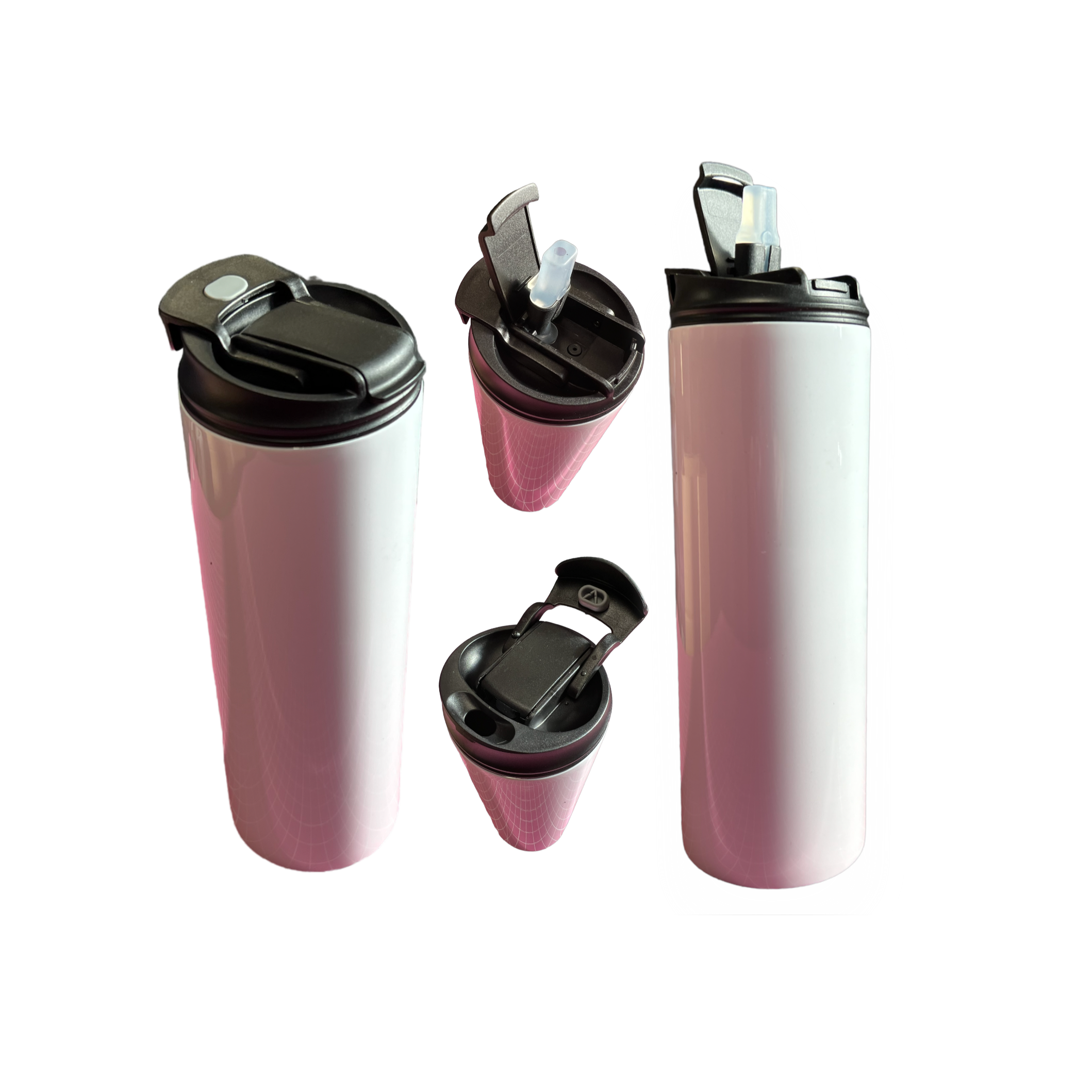 Termotumbler - Vit Rak - Två munstycken