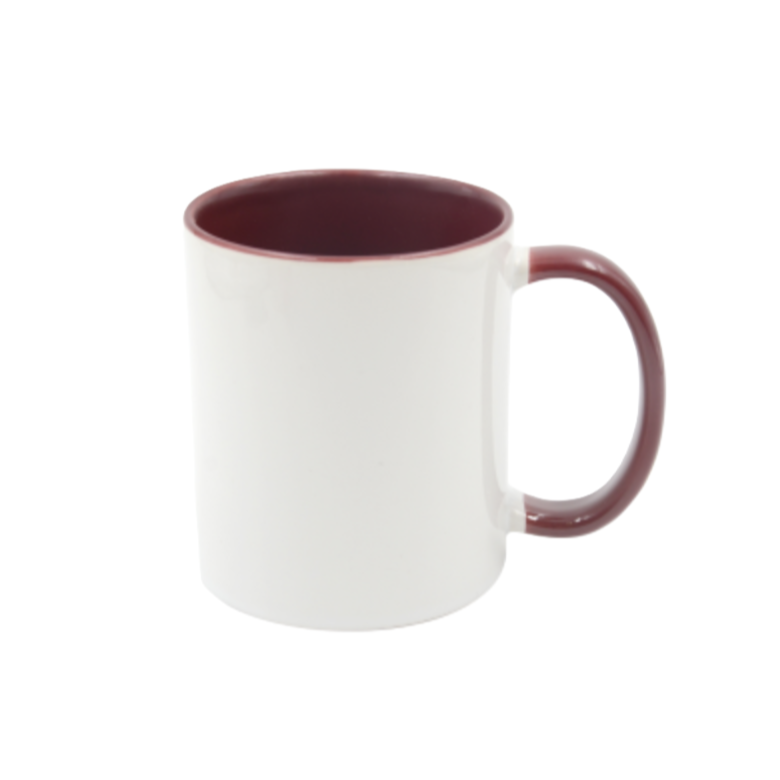 Mugg 80 mm - Vit med färgad insida och handtag - Flera färger