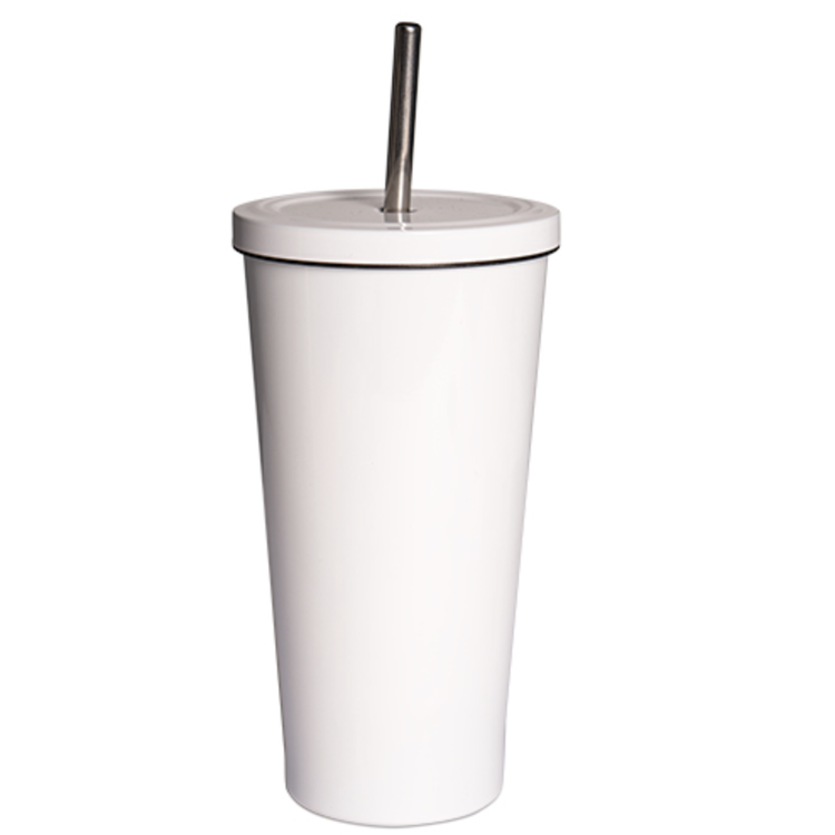 Termos läskmugg vit, aluminium